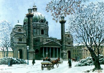 Karls Kirche Im Winter watercolor by Adolf Hitler
